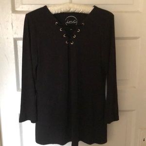 Black Top With Lace-Up Front